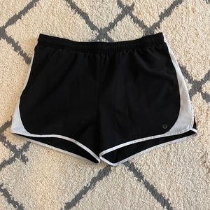 Black and white athletic shorts
